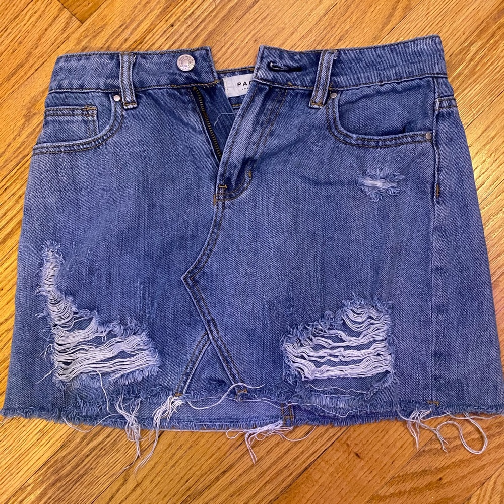 Pacsun light wash jean skirt high waisted